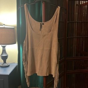 Joe’s 100% leather fringe tank top